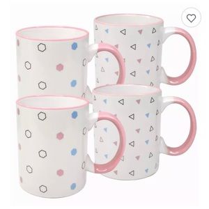 Cavepop Set Of  4. Sweet Sprinkles & Sparkles Coffee Mugs - 17 Oz